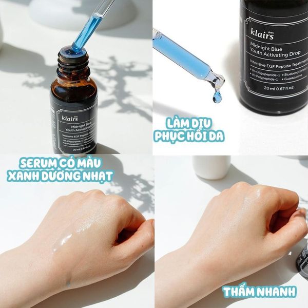 Serum Klairs Tinh Chất Dưỡng Làm Dịu, Phục Hồi Da Klairs Midnight Blue Youth Activating Drop 20ml