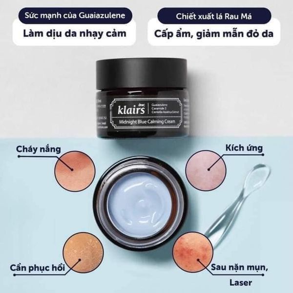 Kem Dưỡng phục hồi Klairs Midnight Blue Calming Cream 30g