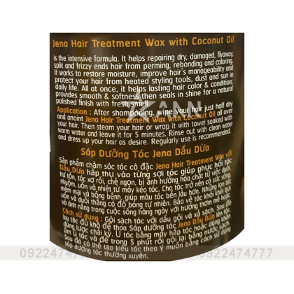 Kem Ủ Tóc Dừa Jena Hair Treatment Wax With Coconut Oil 500gr đến từ Thái Lan