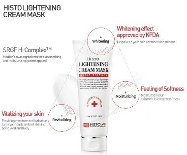 Mặt nạ kem ủ trắng ổn định sắc tố da Histo Lightening Cream Mask 250G