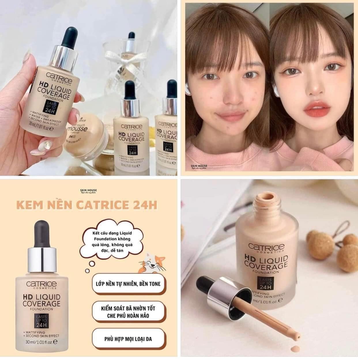 Kem Nền Kiềm Dầu Che Phủ Tự Nhiên Catrice HD Liquid Coverage Foundation