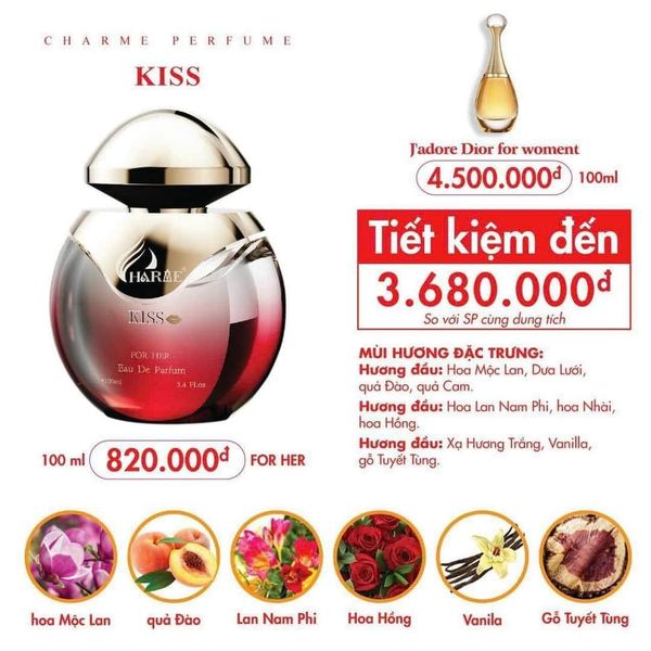 Bội đôi nước hoa Charme Luxury và Charme Kiss