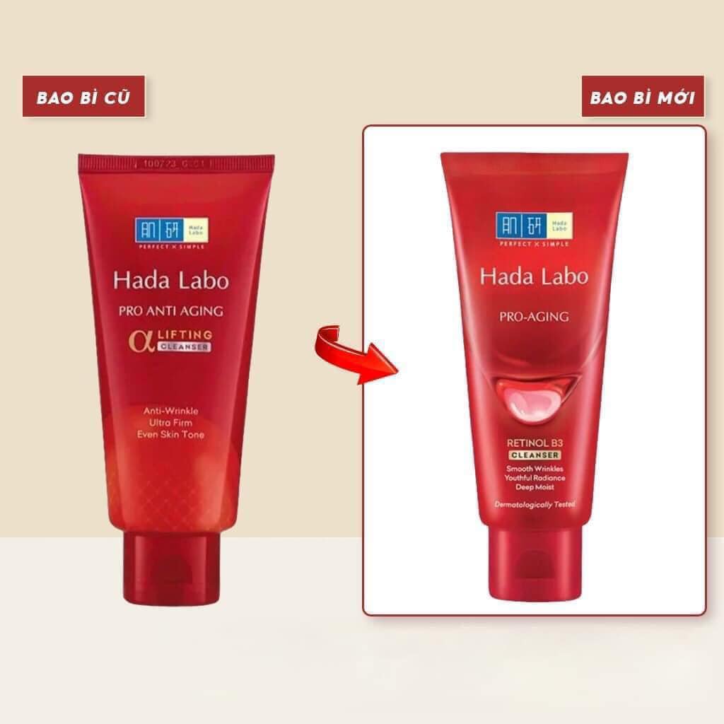 Kem rửa mặt dưỡng chuyên biệt chống lão hóa Hada Labo Pro Anti Aging α Lifting Cleanser 80g