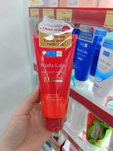 Sữa Rửa Mặt Hada Labo Màu Đỏ Pro Anti Aging Chống Lão Hoá 80g