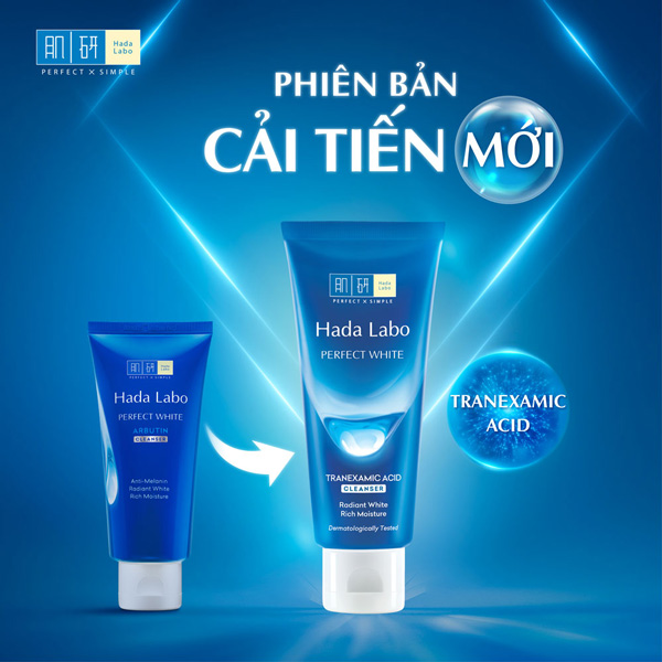 Kem rửa mặt dưỡng trắng Hada Labo Perfect White Tranexamic Acid Cleanser