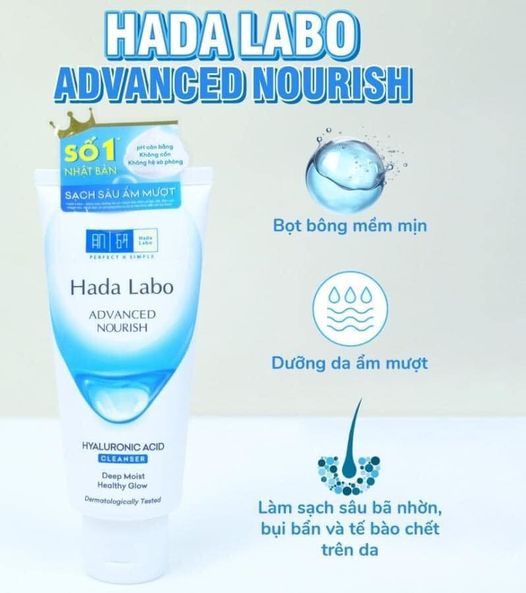 Sữa Rửa Mặt Dưỡng Ẩm Hada Labo Advanced Nourish Hyaluronic Acid Cleanser