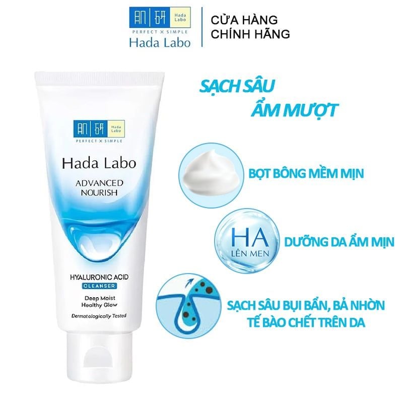 Sữa Rửa Mặt Dưỡng Ẩm Hada Labo Advanced Nourish Hyaluronic Acid Cleanser