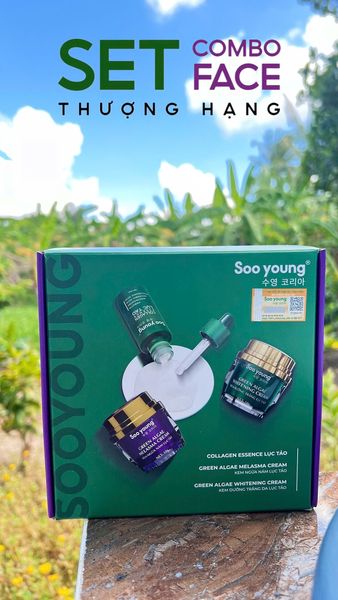 Combo Face ngày đêm tím xanhMiNi và Serum Tinh Chất Collagen Essence Lục Tảo Soo young