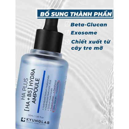 Kyung Lab Tinh chất dưỡng ẩm HA Plus HA+B5 Hydra Ampoule 50ml phiên bản nâng cấp