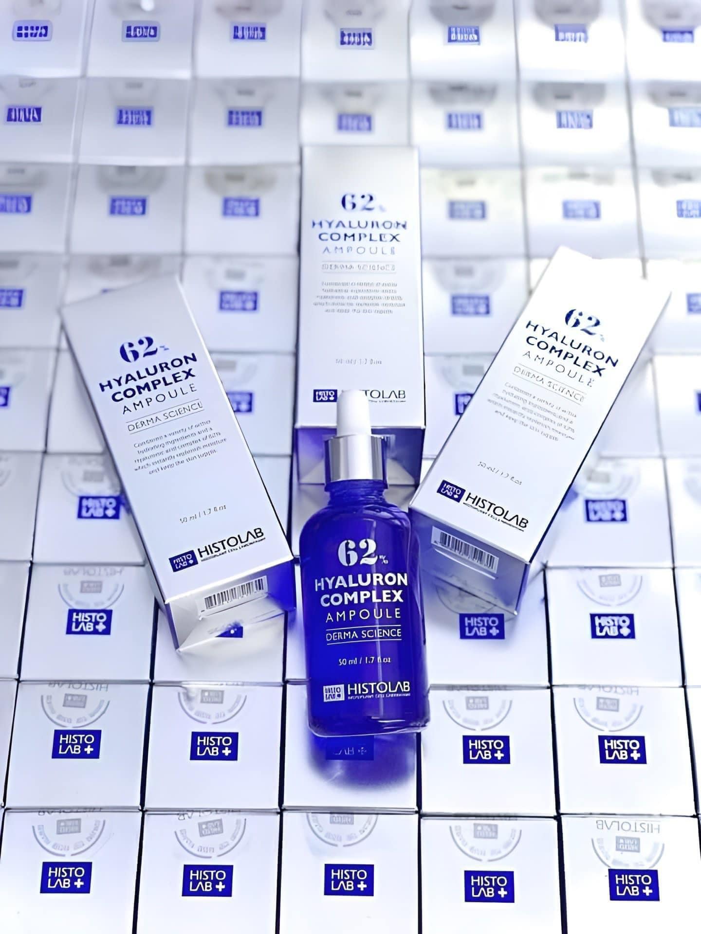 Vị cứu tinh của làn da thô ráp thiếu sức sống Serum Histolab 62% Hyaluron Complex Ampoule Derma  HA 62% xanh dương