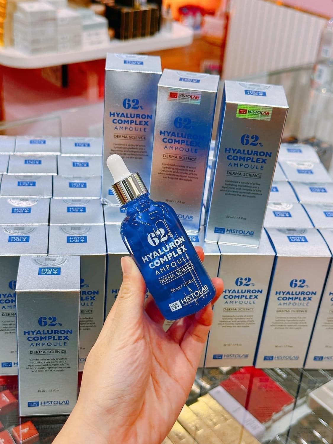 Vị cứu tinh của làn da thô ráp thiếu sức sống Serum Histolab 62% Hyaluron Complex Ampoule Derma  HA 62% xanh dương