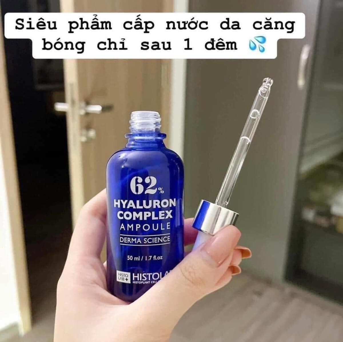 Vị cứu tinh của làn da thô ráp thiếu sức sống Serum Histolab 62% Hyaluron Complex Ampoule Derma  HA 62% xanh dương