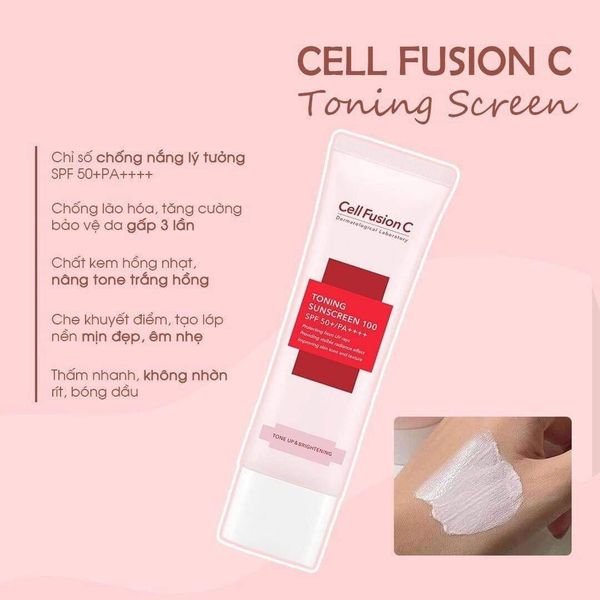 Kem Chống Nắng Nâng Tông Cell Fusion C Toning Sunscreen 100 SPF 50+/PA++++