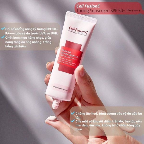 Ưu điểm của Cell Fusion C Toning Sunscreen SPF 50+/PA++++