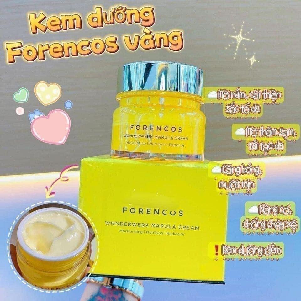 Công dụng Kem Nâng Cơ Chống Lão Hoá Ban Đêm Forencos Vàng Wonderwerk Marula Tone Up Cream