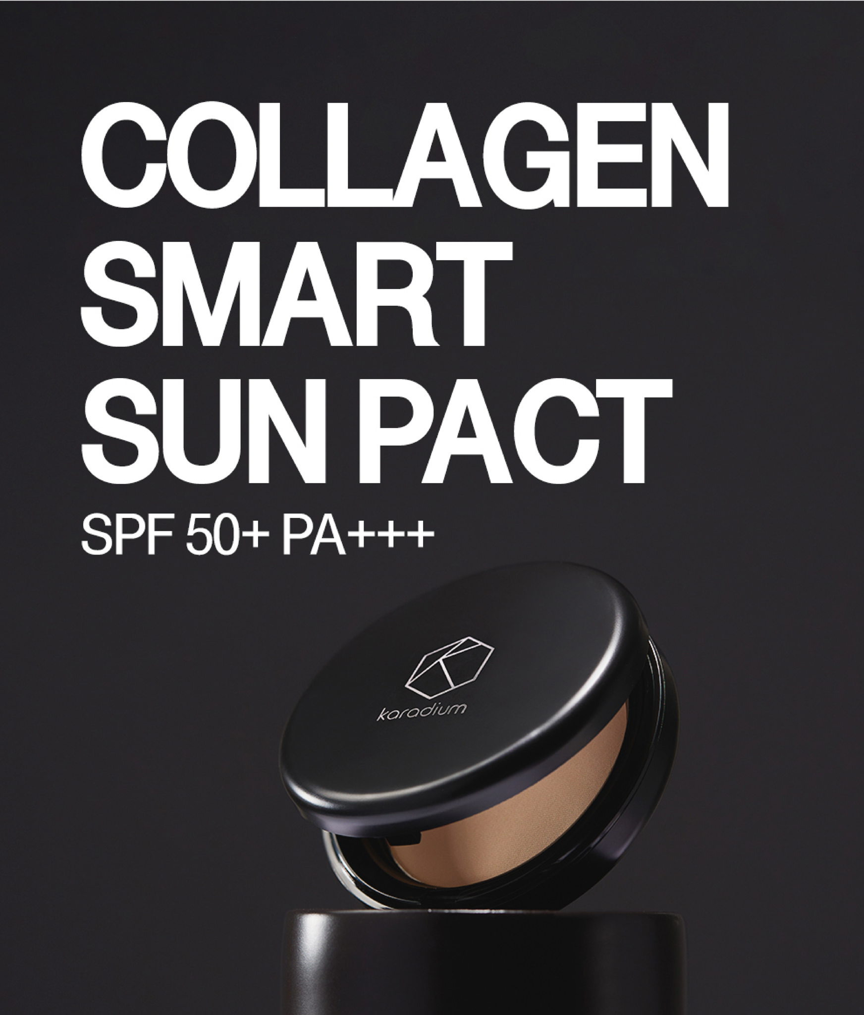 Phấn phủ kiềm dầu Karadium Collagen Smart Sun Pact SPF50+ PA+++ dạng nén siêu mịn