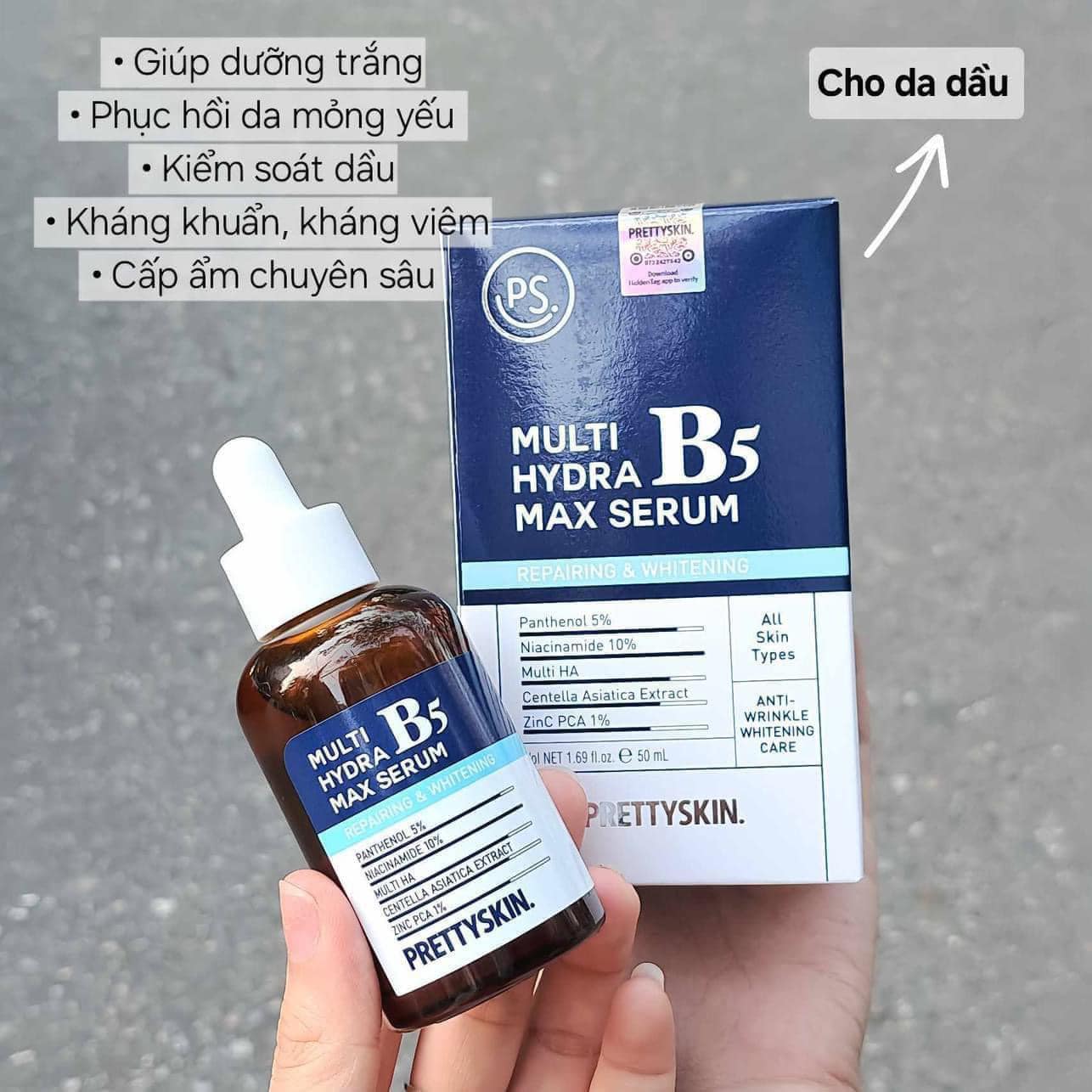 Tinh chất Pretty Skin Multi Hydra B5 Max Serum cho da dầu