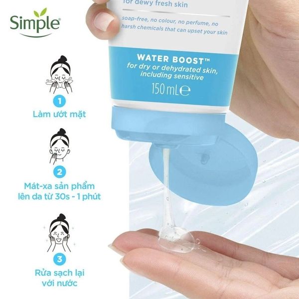 Simple gel rửa mặt Micellar 150ml rửa sạch hiệu quả và cấp ẩm sâu cho da