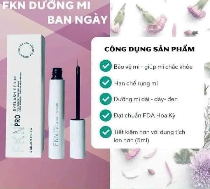 Serum Dưỡng Mi FKN Pro Màu Trắng Ban Ngày Eyelash Serum 5ml Hỗ trợ giúp lông mi dài và dày tự nhiên