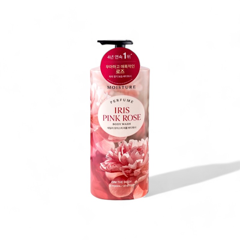 Sữa Tắm Nước Hoa On The Body Màu Hồng Iris Pink Rose 1100ml cho làn da mịn màng ngay cả sau khi tắm