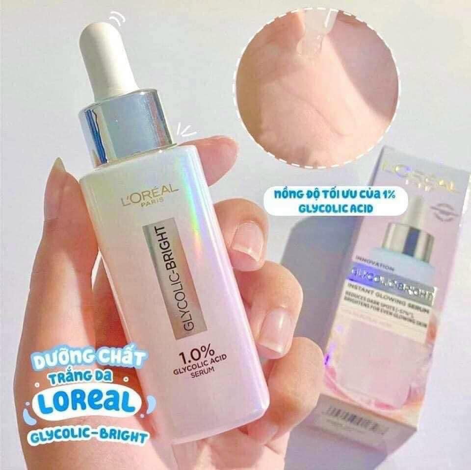 Loreal Dưỡng chất Glycolic  Bright Instant Glowing Serum 1% Glycolic Acid 30ml