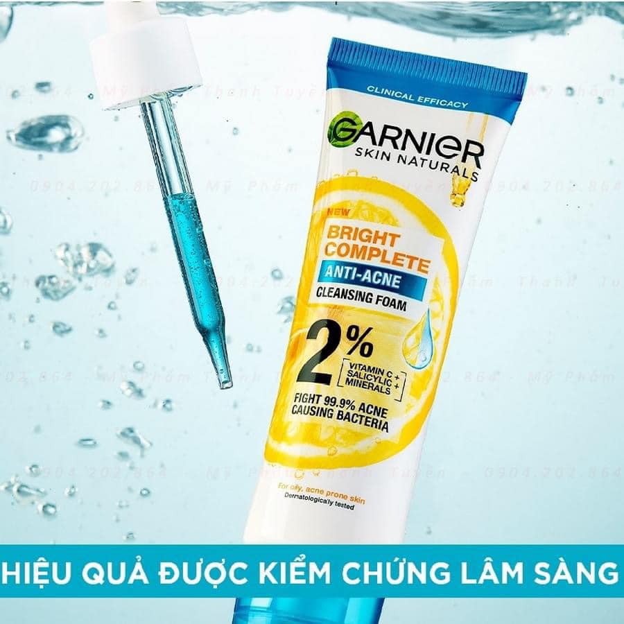 Hiệu quả sử dụng Garnier Bright Complete Anti-Acne Cleansing Foam