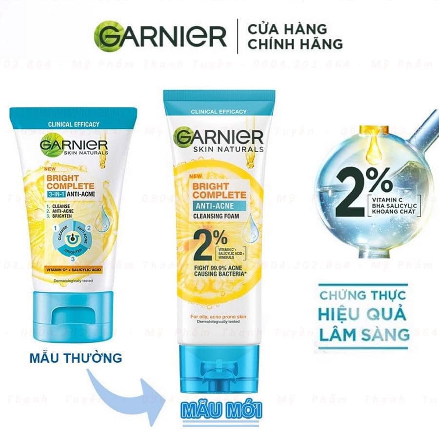 Hiệu quả sử dụng Garnier Bright Complete Anti-Acne Cleansing Foam