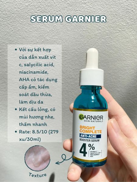 Tinh chất Garnier Skin Naturals Bright Complete Anti-Acnes Booster Serum có nhiều ưu điểm nổi bật