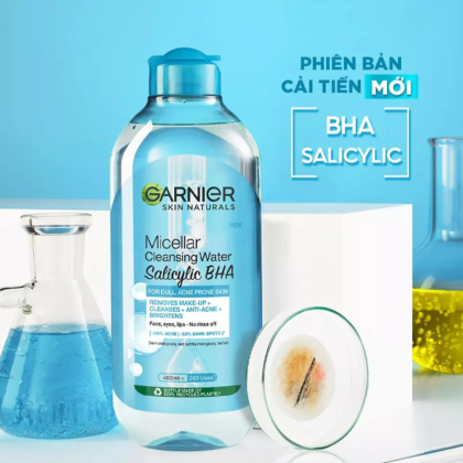 Nước Tẩy Trang Garnier Micellar Cleansing Water Salicylic BHA 400ml