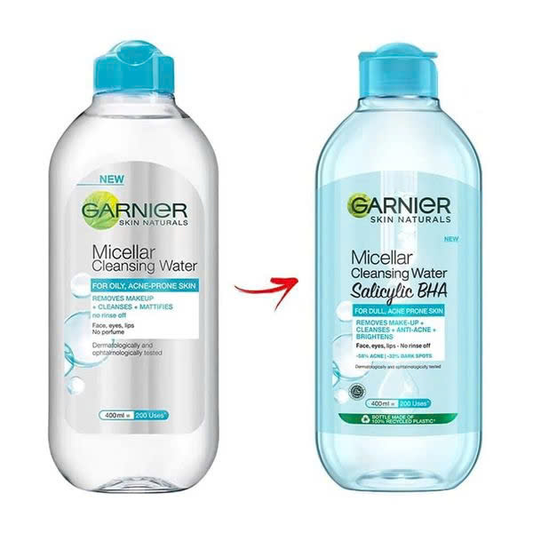 Nước Tẩy Trang Garnier Nắp Xanh Micellar Cleansing Water Salicylic BHA Dành Cho Da Dầu Mụn