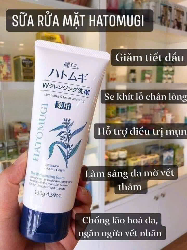 Sữa rửa mặt ý dĩ Hatomugi Naturie 130g của Nhật Bản