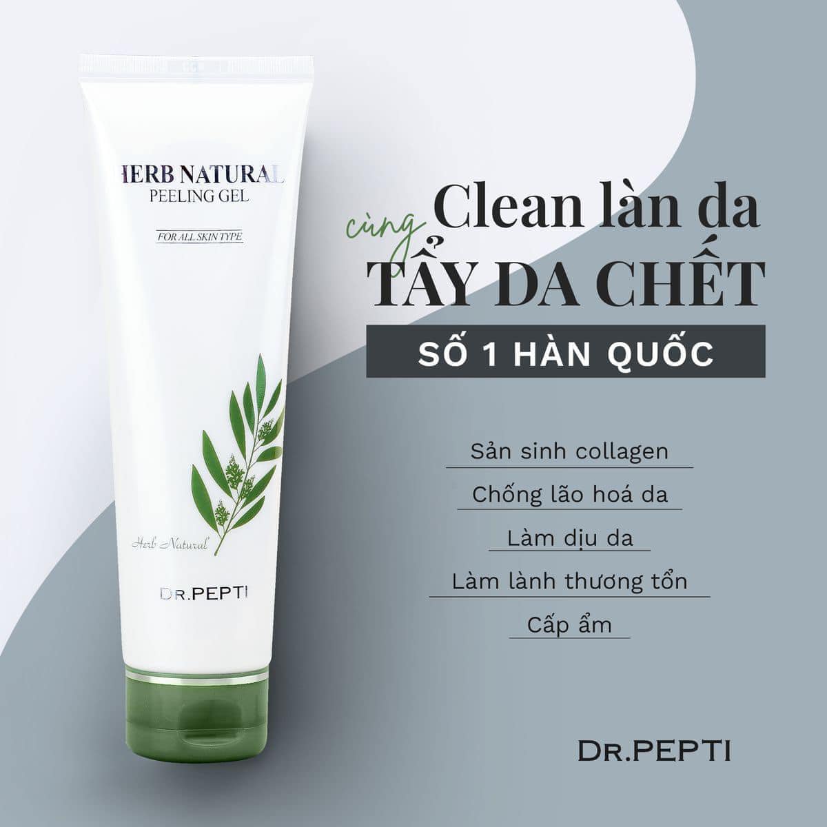 Tẩy Da Chết Dr Pepti Herb Natural Peeling Gel Giúp Da Sáng Mịn Màng 130ml