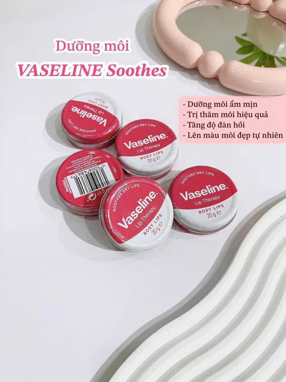 Son Dưỡng Vaseline Hộp Thiếc Màu Hồng Lip Therapy Rosy Lips 20g Tạo cho đôi môi cảm giác đầy sức sống