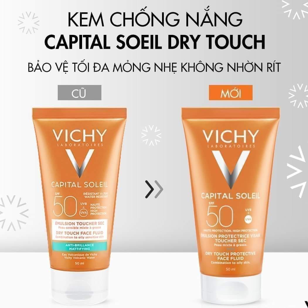 Kem chống Nắng Vichy Capital Soleil Dry Touch Face Fluid SPF50 là sản phẩm kem chống nắng giúp bảo vệ da trước tác hại của tia UVB và tia UVA