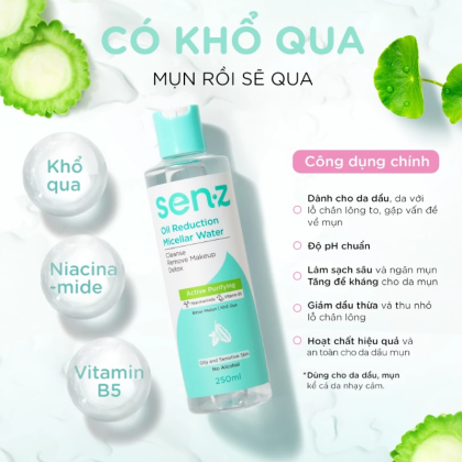 Nước Tẩy Trang Senz Từ Khổ Qua Thu Nhỏ Lỗ Chân Lông 150ml