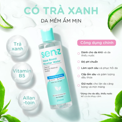 Nước Tẩy Trang Senz Aqua Boost Micellar Water 150ml