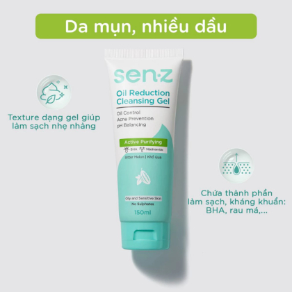 Gel Rửa Mặt Senz Oil Reduction Cleansing Gel 150ml  với thành phần tự nhiên là khổ qua