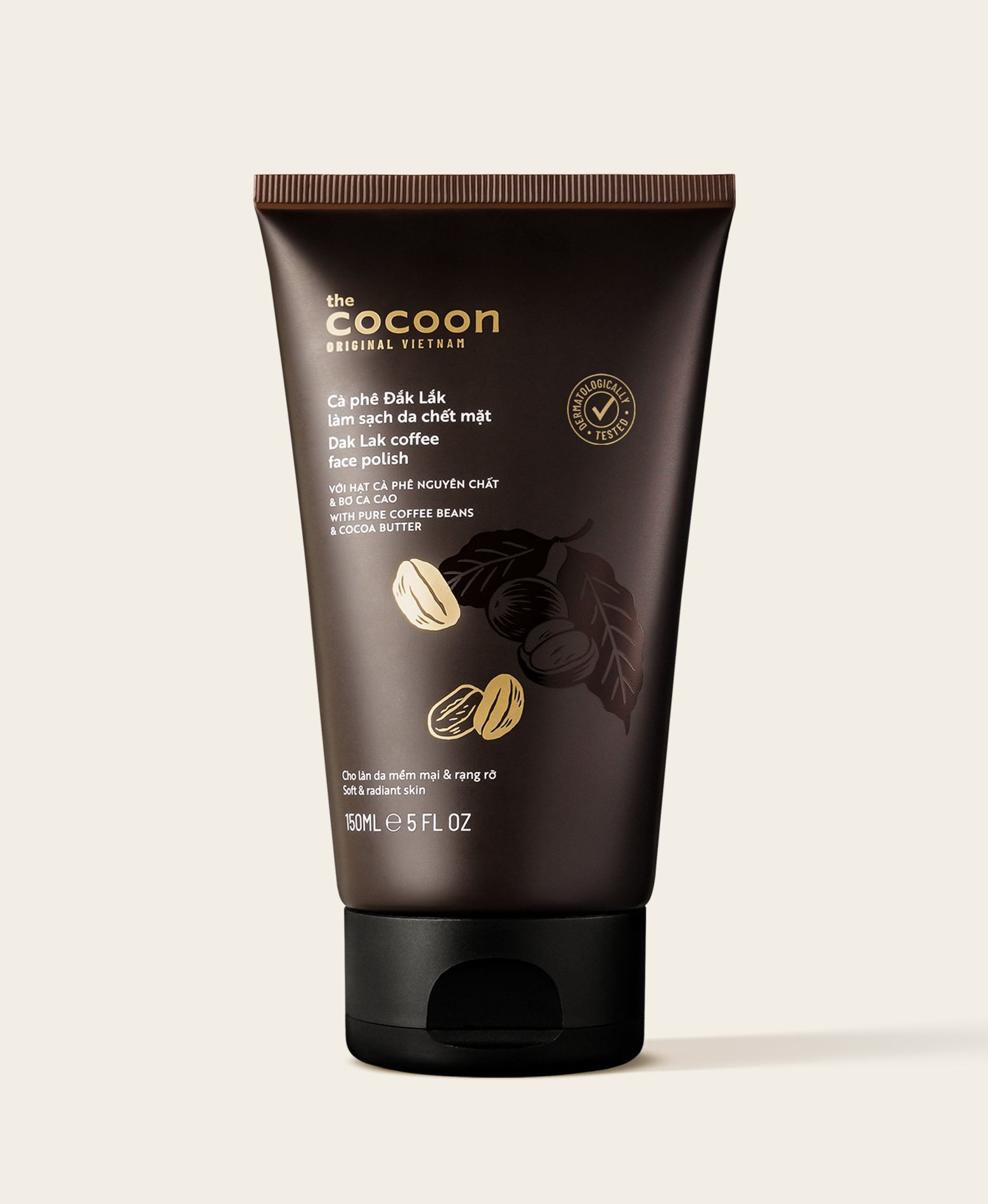 Tẩy trang cà phê Đắk Lắk làm sạch da chết mặt 150ml Cocoon Original