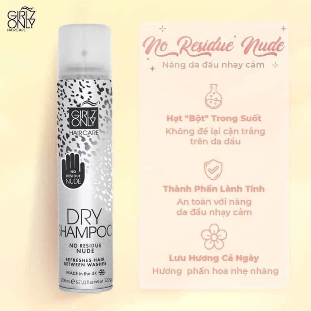 Dầu Gội Khô Girlz Only Màu Xám 200ml