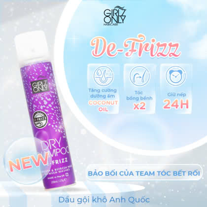 Dầu Gội Khô Girlz Only Màu Tím 200mlDe-Frizz