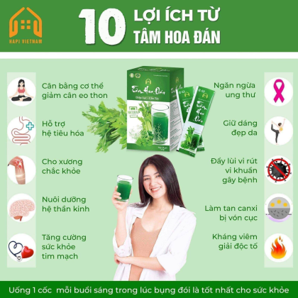 Diệp Lục Cần Tây Tâm Hoa Đán Hộp 15 Gói