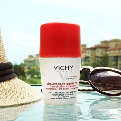 Vichy Détranspirant Intensif 72H - Lăn Khử Mùi Hiệu Quả Kéo Dài 72H 50ml Nắp Đỏ