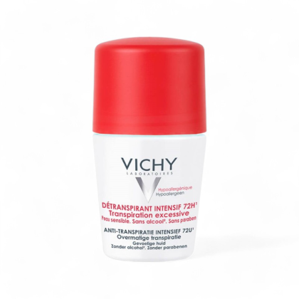 Vichy Détranspirant Intensif 72H - Lăn Khử Mùi Hiệu Quả Kéo Dài 72H 50ml Nắp Đỏ