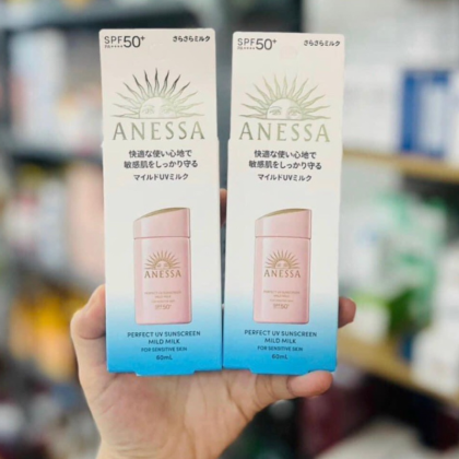 Sữa chống nắng dịu nhẹ cho da nhạy cảm Anessa Perfect UV Sunscreen Mild Milk SPF 50+ PA++++ 60ml