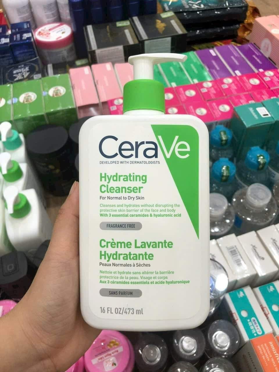 Sữa Rửa Mặt CeraVe Hydrating Facial Cleanser Màu Xanh Lá 473ml