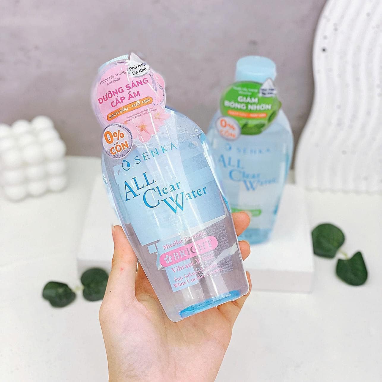 Nước Tẩy Trang Senka All Clear Water Micellar Formula Bright Cấp Ẩm Dưỡng Sáng Da 230ml Hồng