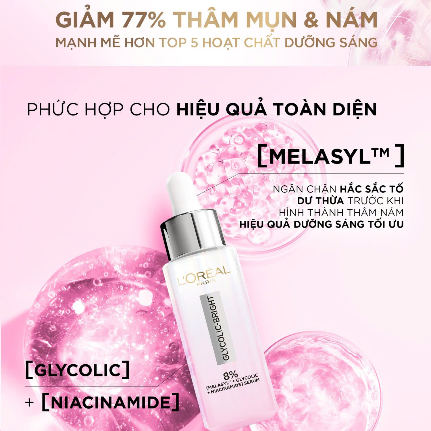 Tới mùa rồi, dưỡng trắng thôi Serum Dưỡng Sáng Da Mờ Thâm Nám Loreal Glycolic Bright 8%