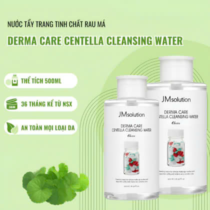 Nước tẩy trang JMsolution Derma Care Centella Cleansing Water giúp loại bỏ lớp trang điểm và làm sạch da 500ml