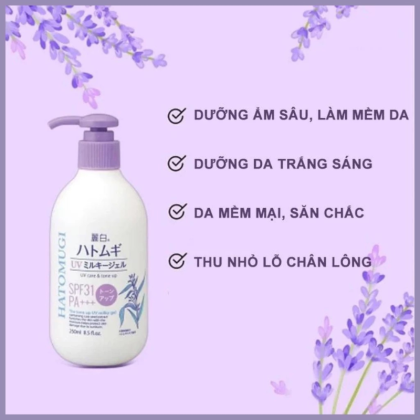 Sữa Dưỡng Thể Hatomugi Chống Nắng & Nâng Tông SPF31 PA+++ 250ml