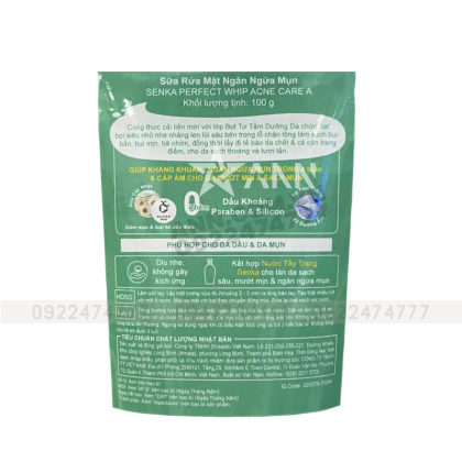 Sữa Rửa Mặt Senka Perfect Whip Acne Care 100g